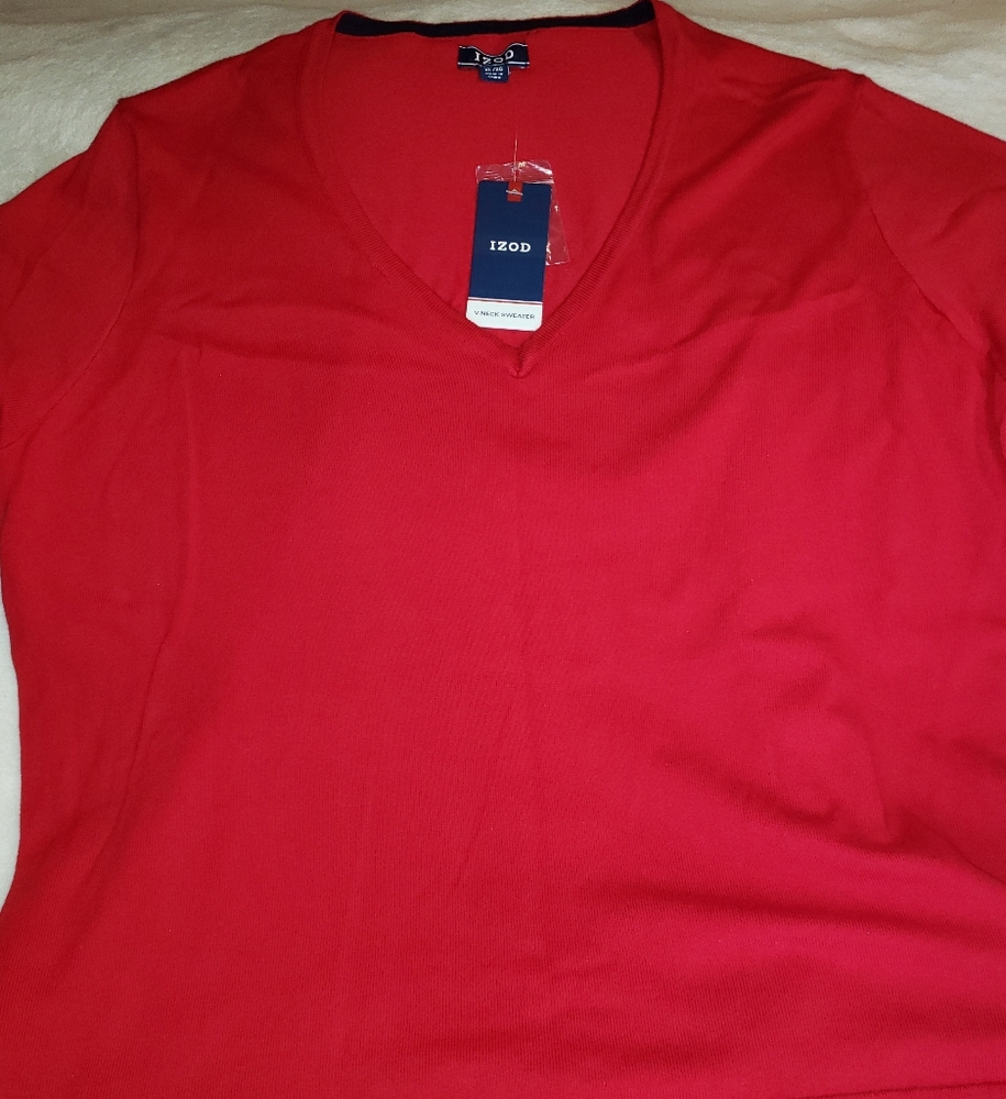 NWT XL Izod Sweater Gorgeous Red